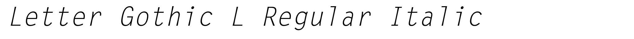 Letter Gothic L Regular Italic image